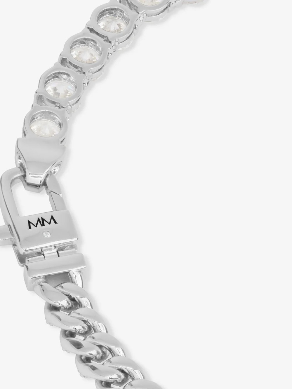 Melinda Maria Julian Loves Diamonds Necklace 6.8mm Cuban link. New. No tag. - Picture 2 of 5